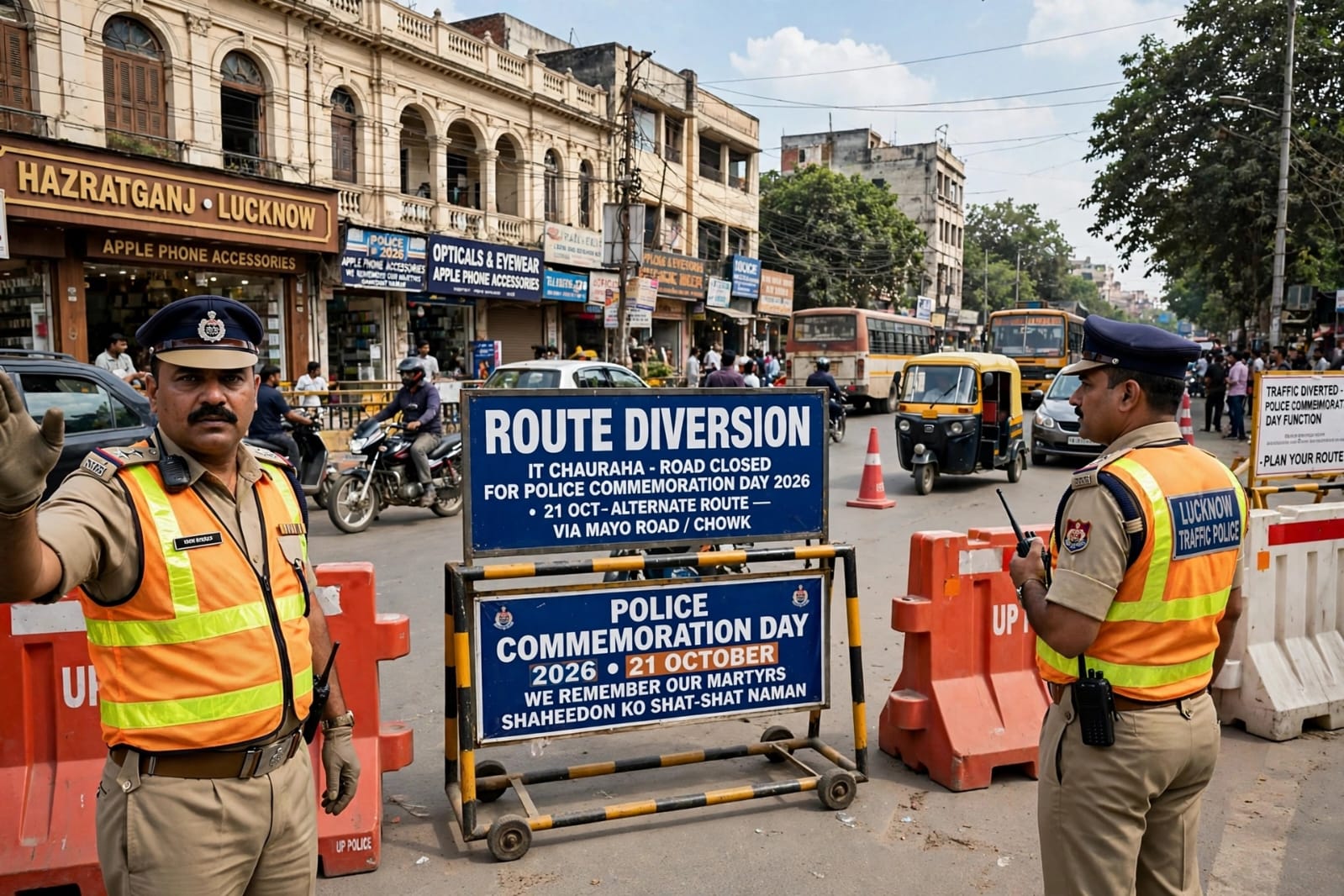 लखनऊ में पुलिस स्मृति दिवस पर रूट डायवर्जन लागू, IT चौराहा-निशातगंज समेत
